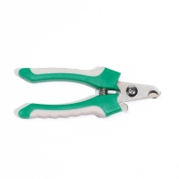 Когтерез боковой малый с нескользящими ручками, отверстие 9 мм, зелёный с серым