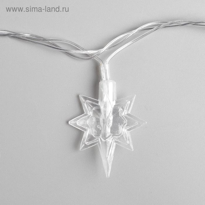 Гирлянда &laquo;Нить&raquo; 5 м с насадками &laquo;Звёзды&raquo;, IP20, прозрачная нить, 20 LED, свечение мульти (RG/RB), мигание, 220 В