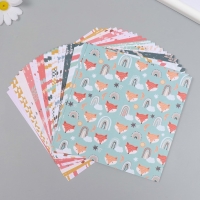 Набор бумаги для скрапбукинга 24 листа 12 дизайнов "Лиса в лесу" 160 гр 15,2х15,2 см