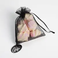 Мешочек подарочный органза черный &laquo;Подарок&raquo;, с шильдиком, 10 х 12 см +/- 1.5 см