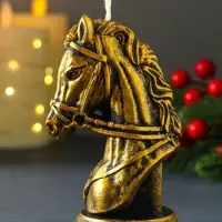 Декоративная свеча "Бюст лошади" (бронза), 131 г, 74х60х118