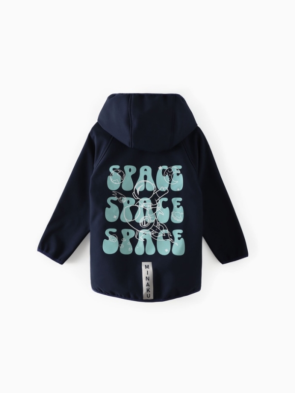 Ветровка с капюшоном детская MINAKU: SPACE, цвет тёмно-синий, рост 98 см