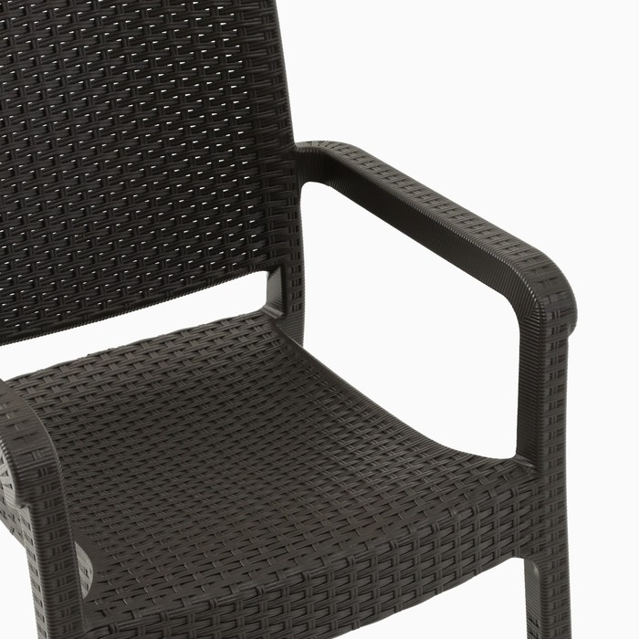 Набор садовой мебели: 2 кресла + стол, коричневый Набор садовой мебели: 2 кресла + стол, коричневый