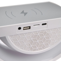 Портативная колонка- ночник BT3401, 5 Вт колонка, 15 W зарядка, 1200 мАч, подсветка, белая