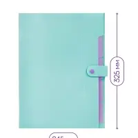 Папка А4, 5 отделений, Calligrata, 600 мкм, на кнопке, зеленая, матовая