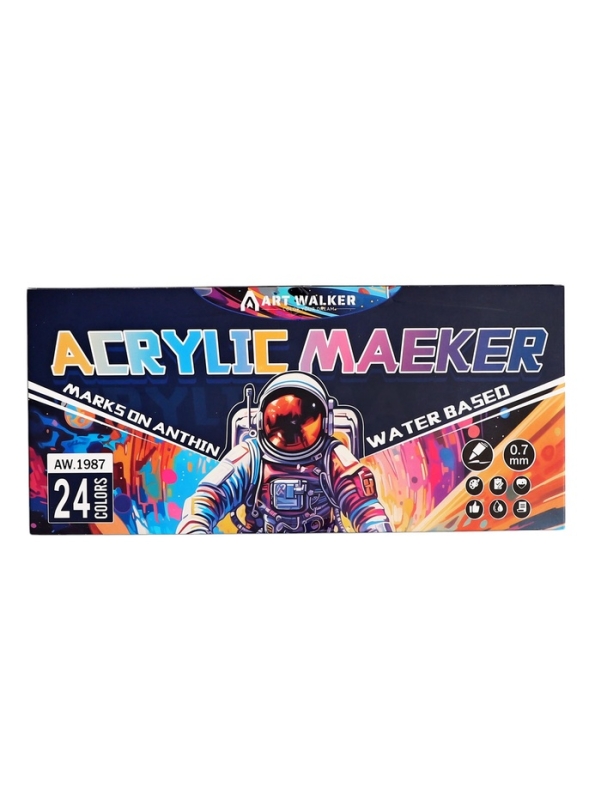 Набор маркеров акриловых 24 цвета, конусный наконечник 0,7мм