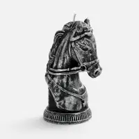 Свеча фигурная &laquo;Бюст лошади&raquo;, серебристая