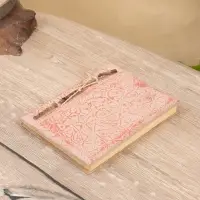 Блокнотик плетеный,48 листов, 14х18х2 см, цв. бежево-красный