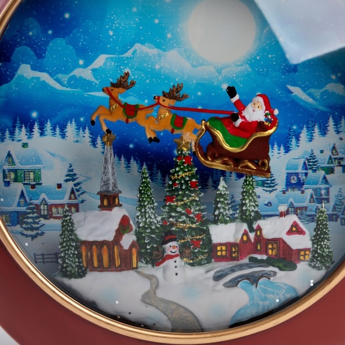 Фигура светодиодная &laquo;Ночные огни&raquo;, 20.9х21.3х8.5 см, музыка, батарейки ААх3 (не в комплекте), USB, свечение тёплое белое