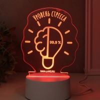Светильник "Уровень стресса 99,9%" LED RGB от сети RISALUX 9,5х12,8х14,9 см