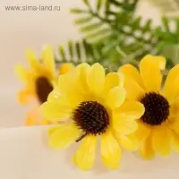 Букет искусственный &laquo;Ромашки с папоротником&raquo;, 20 см