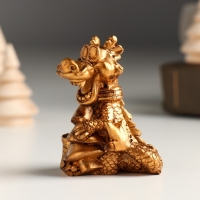 Фигурка полистоун &laquo;Бронзовый дракон в шарфике с монетами&raquo;, 4.8&times;4.3&times;6 см, МИКС