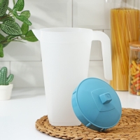 Кувшин с крышкой, 2 л, 20×12×26 см, цвет голубой Кувшин с крышкой, 2 л, 20×12×26 см, цвет голубой