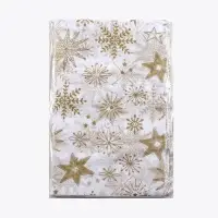 Бумага упаковочная тишью, новогодняя упаковка "Золотые снежинки",50 х 66 см.