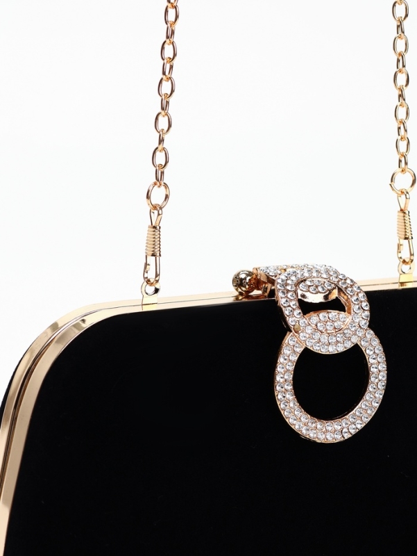 Сумка жен, 20*6*12, отд на фермуаре, цепь, текстиль, черный Сумка жен, 20*6*12, отд на фермуаре, цепь, текстиль, черный