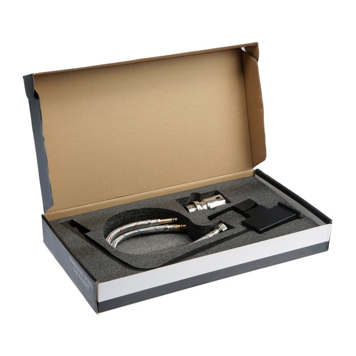 Смеситель для кухни ZEIN ZF1, квадратный, картридж 35 мм, нержавеющая сталь, черный Смеситель для кухни ZEIN ZF1, квадратный, картридж 35 мм, нержавеющая сталь, черный