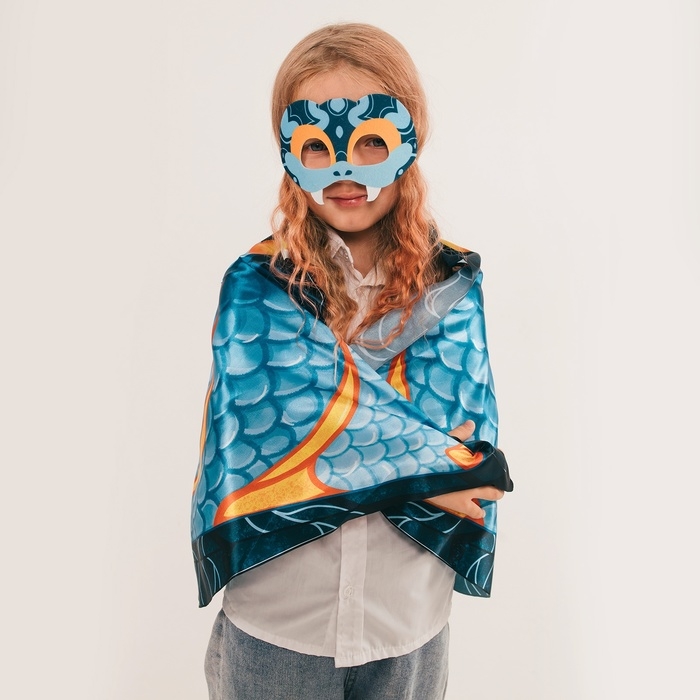 Карнавальная маска &laquo;Прикольная змейка&raquo;, цвет голубой