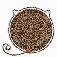 Когтеточка-коврик с хвостом 50 см, коричневый