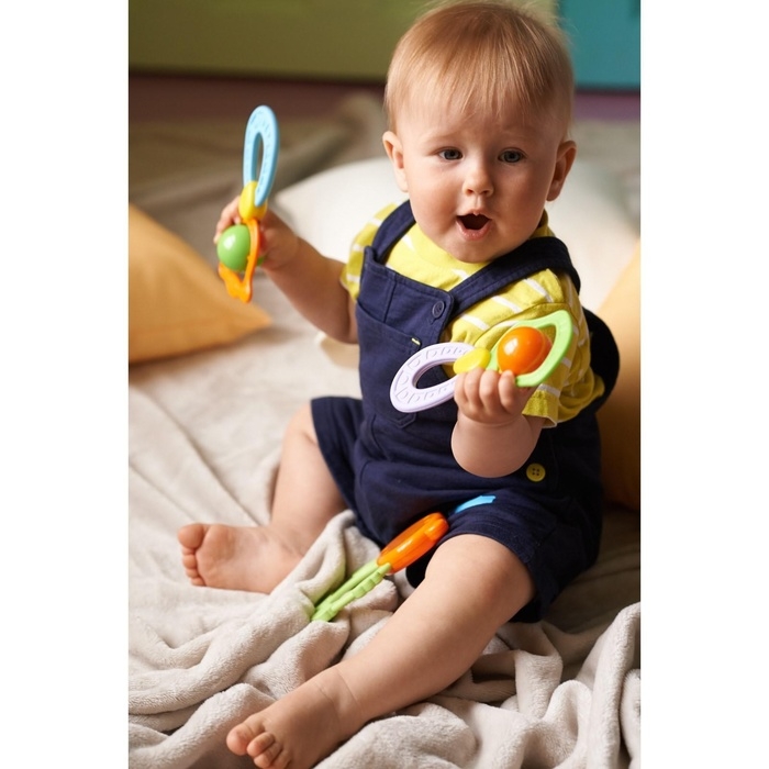 Погремушка - прорезыватель &laquo;Планеты&raquo;, эластичная ручка, виды и цвет МИКС