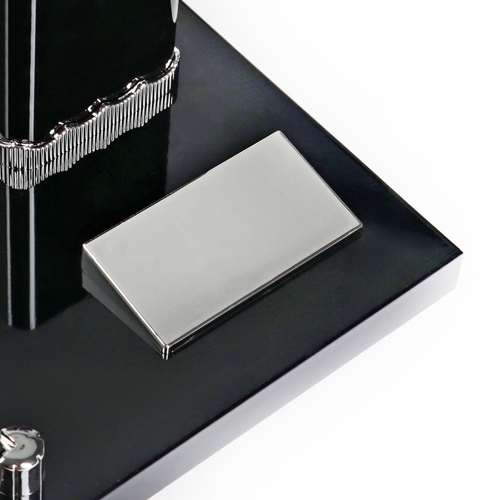 Набор настольный канцелярский 4в1 с часами, черное дерево Набор настольный канцелярский 4в1 с часами, черное дерево