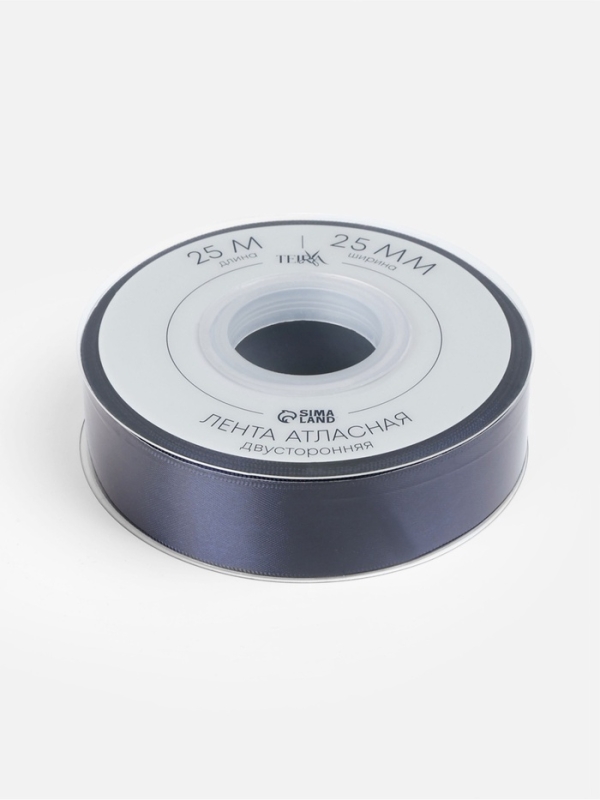 Лента атласная двухсторонняя №330 25мм*25&plusmn;1м кобальт TR