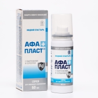 Лейкопластырь АФА Пластырь спрей Афапласт с пантенолом и серебром, 60 мл Лейкопластырь АФА Пластырь спрей Афапласт с пантенолом и серебром, 60 мл