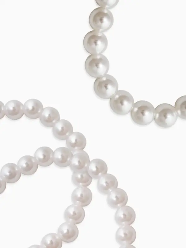 Браслет "Бусины жемчуга" (набор 7 шт), №6,8,10,14, цвет белый
