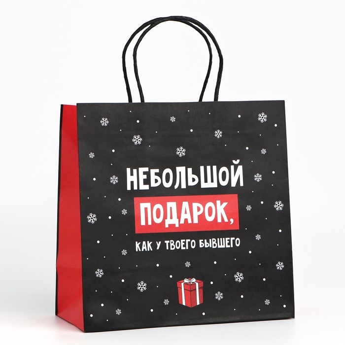Пакет подарочный новогодний &laquo;Небольшой подарок&raquo;, 22 х 22 х 11 см , Новый год