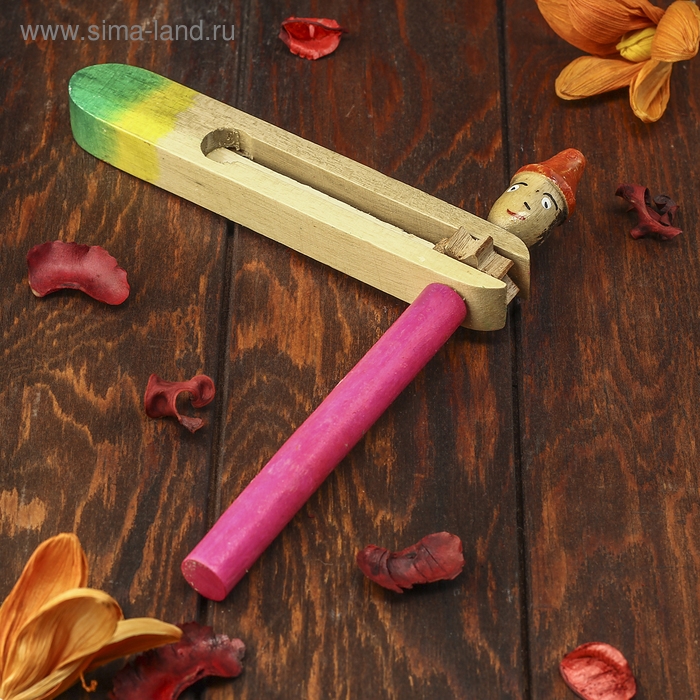 Сувенирный музыкальный инструмент "Трещотка цветная" 21х17х2 см