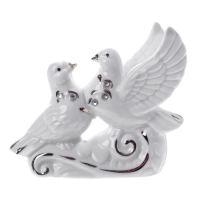 Фигурка керамика &laquo;2 голубя воркуют&raquo;, со стразами, 3.5&times;9.7&times;8.5 см