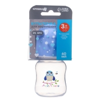 Бутылочка для кормления, классическое горло, 60 мл., от 3 мес., цвет голубой