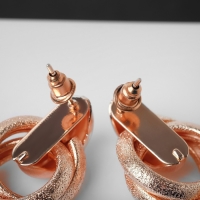 Серьги металл «Фьюче» круги плетения, цвет розовое золото Серьги металл «Фьюче» круги плетения, цвет розовое золото