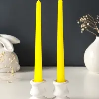 Набор свечей античных, 2,3х 24,5 см, 5 ч, 55 г, 2 штуки, жёлтый