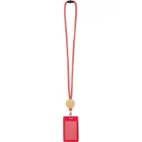 Шнурок для бейджа Tube Wood, красный