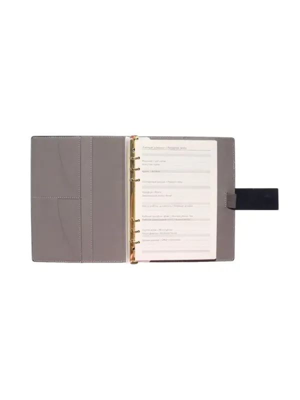 Органайзер на кольцах, А5, с хлястиком, 80л, линия, к/зам, Синий