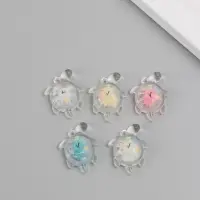 Подвеска для творчества акрил "Улыбчивая черепашка" светится в темноте МИКС 3х2х1 см