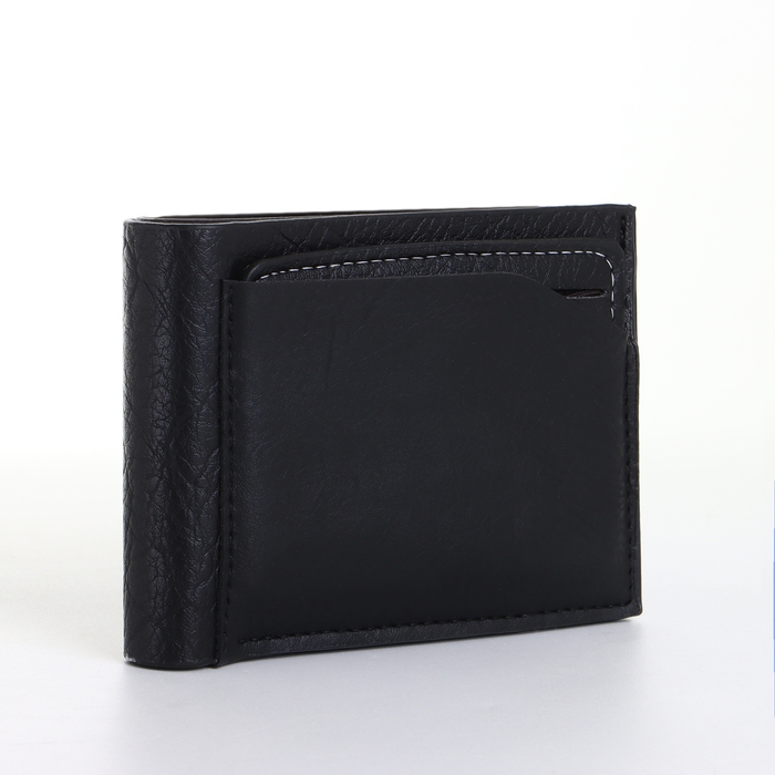 Портмоне мужское без застёжки, цвет чёрный Портмоне мужское без застёжки, цвет чёрный