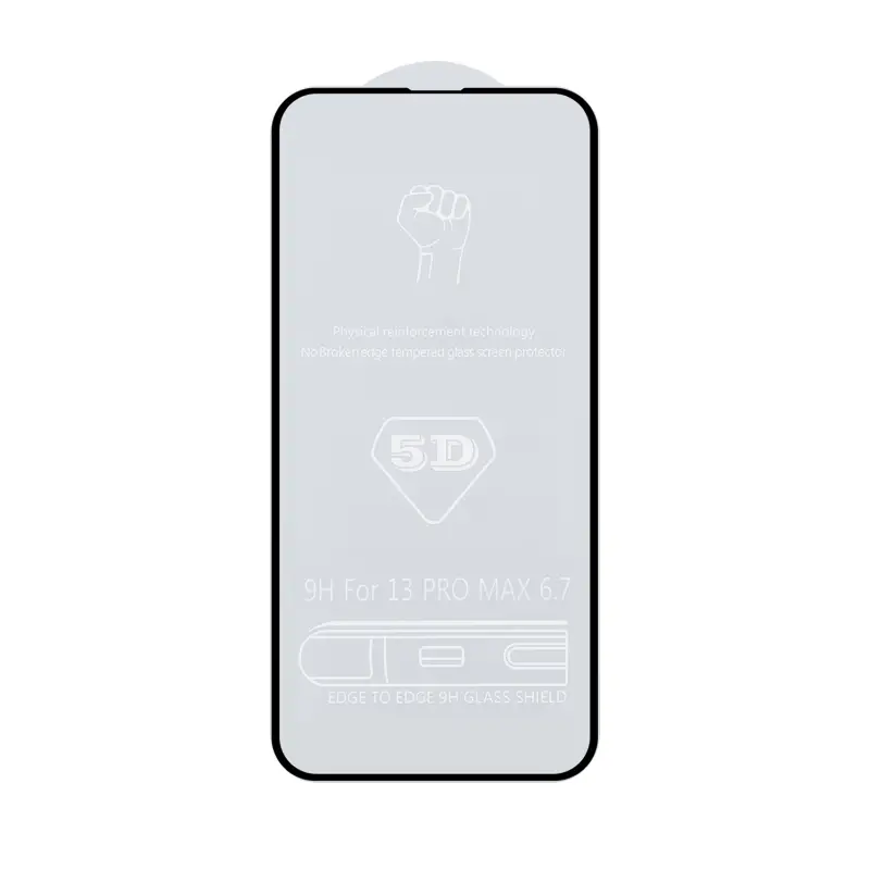 Защитное стекло iPh 13 Pro Max/14 Plus (6.7) 5D 0.33 mm без упаковки (без возврата и обмена)