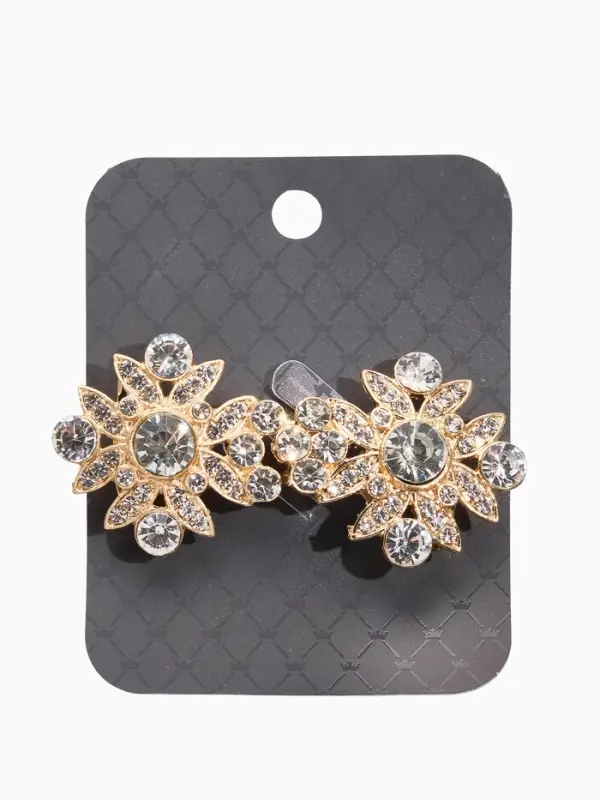 Зажим для кардигана "Ажур", гербер, цвет белый в золоте