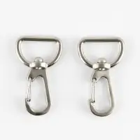 Карабин металлический TEIRA, набор 2 шт., 6.9 г, 4.1&times;2.5 см/20&times;2.5 мм, цвет серебряный