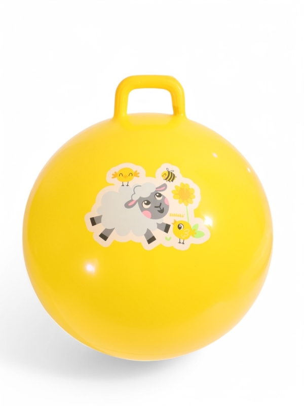 Мяч прыгун с ручкой 65 см, 520 гр, цвета микс