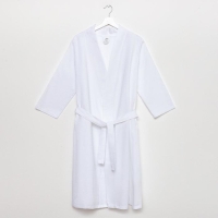 Халат вафельный женский Экономь и Я рукав 3/4 цвет белый размер 50-52, 100% хлопок, 200 г/м2