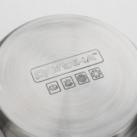 Кастрюля с крышкой из нержавеющей стали Доляна «Классика», 2,2 л, d=19 см, капсульное дно Кастрюля с крышкой из нержавеющей стали Доляна «Классика», 2,2 л, d=19 см, капсульное дно