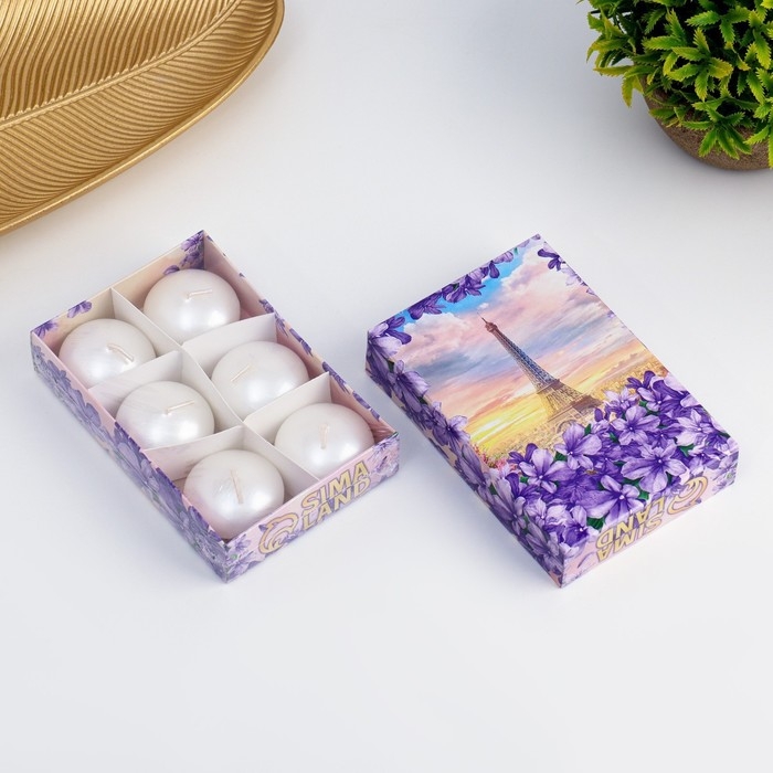 Набор плавающих свечей "Овал", 6 штук, перламутровая, 4&times;2см