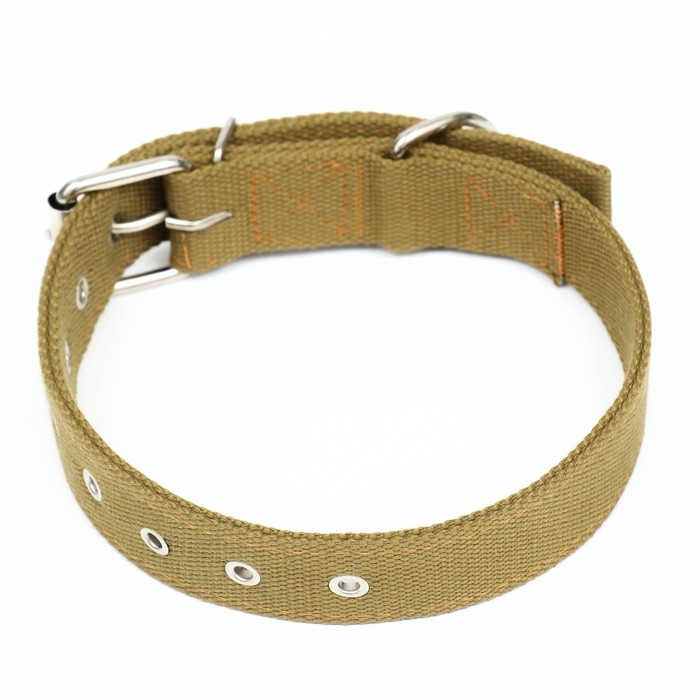 Ошейник брезентовый безразмерный двухслойный, 72 х 3,5 см, песочный Ошейник брезентовый безразмерный двухслойный, 72 х 3,5 см, песочный