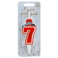 Свеча в торт &laquo;Хоккейная&raquo;, цифра 7, красная