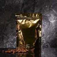 Пакет дой-пак, матовый, золотой, с прозрачной стенкой,14 х 20 х 8 см