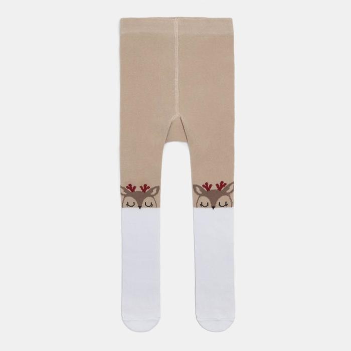 Новый год.Колготки Крошка Я Новый год.Колготки Крошка Я "Олень", бежевый, рост 74-80 см