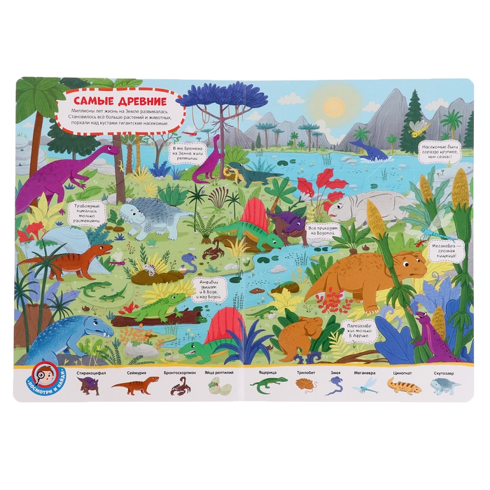 Книжка с окошками &laquo;Виммельбух. Динозавры&raquo;