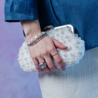 Браслет жемчуг &laquo;Цепь&raquo;, цвет белый в серебре, L=16 см